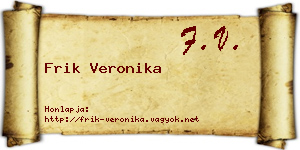 Frik Veronika névjegykártya